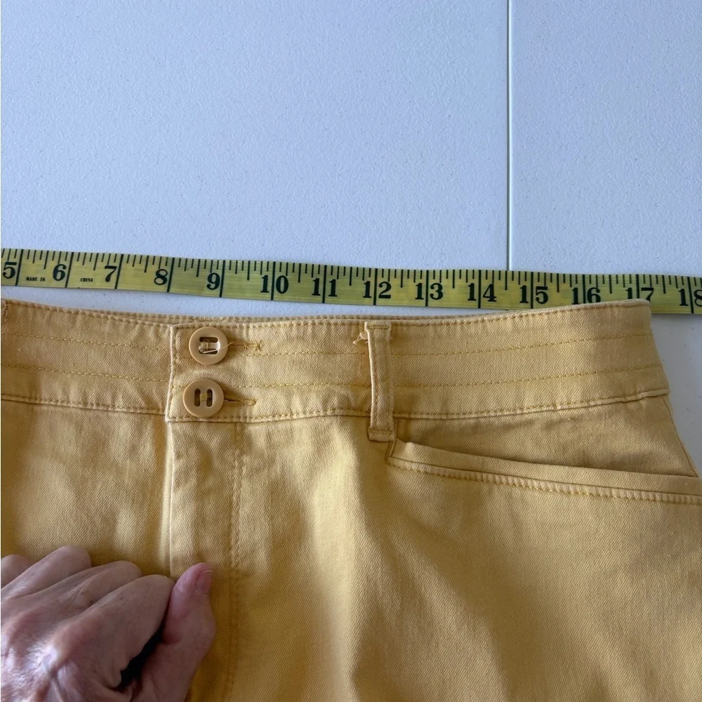 Loft Outlet Sunny yellow High rise straight Size 12‎ Cotton blend pant - Picture 7 of 13